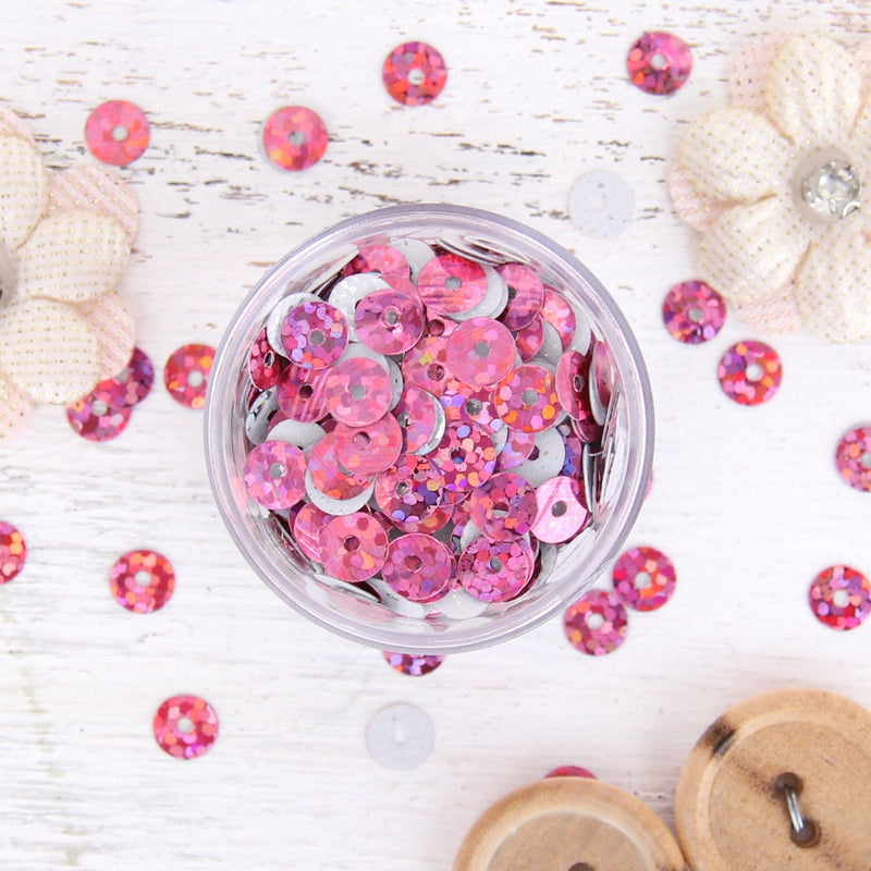 HotFix Loose Sequins - 6MM Rose Hologram - Threadart.com