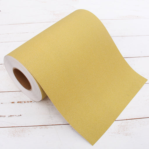 Glitter Gold Adhesive Vinyl Paper 12" Roll - Peel and Stick By the Yard - Threadart.com
