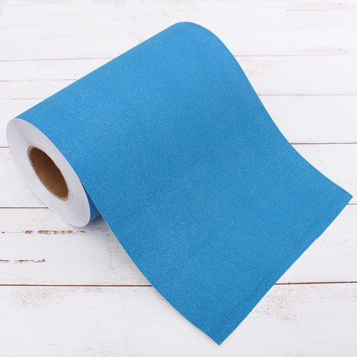 Glitter Blue Adhesive Vinyl Paper 12 Roll - Peel and Stick By the Yar —