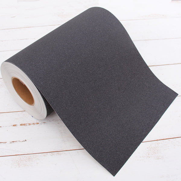 Black Glitter Vinyl Peel and Stick Paper Self Adhesive 12" Wide - Threadart.com