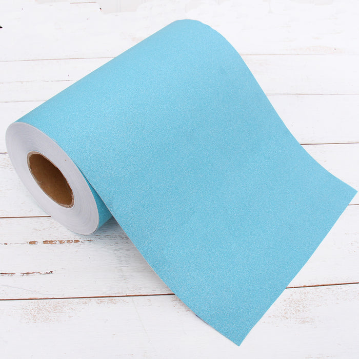 Glitter Teal Adhesive Vinyl Paper 12 Roll - Peel and Stick By the Yar —