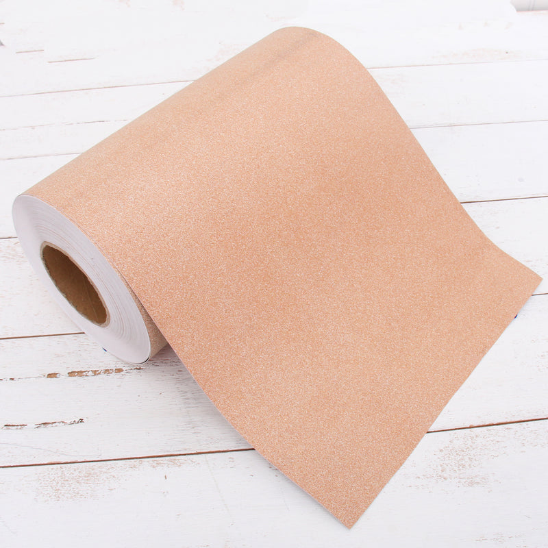 Bronze Glitter Vinyl Peel and Stick Paper Self Adhesive 12" Wide - Threadart.com