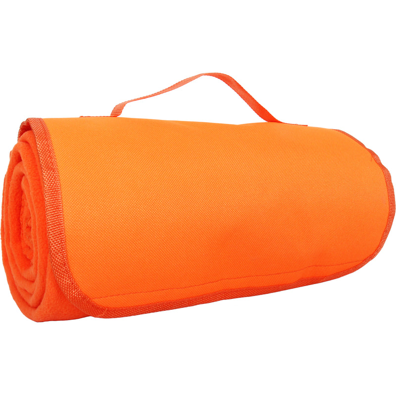 Travel Blanket with Carrying Strap Soft Fleece- Orange - Threadart.com
