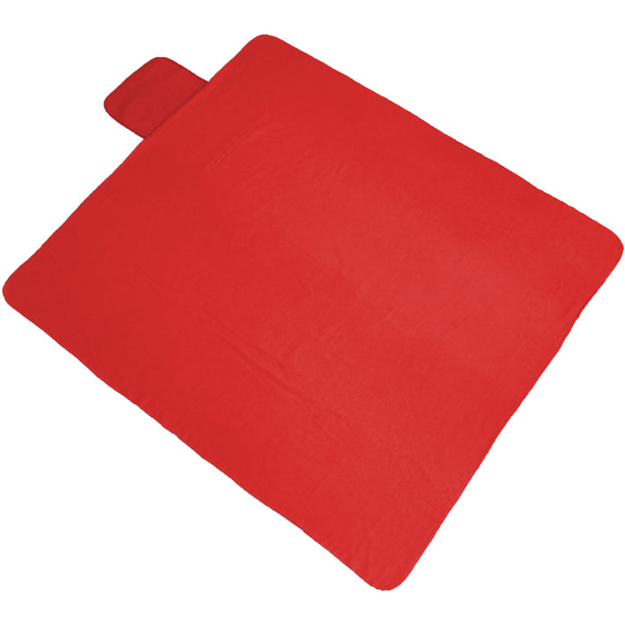 Travel Blanket with Carrying Strap Soft Fleece - Red - Threadart.com
