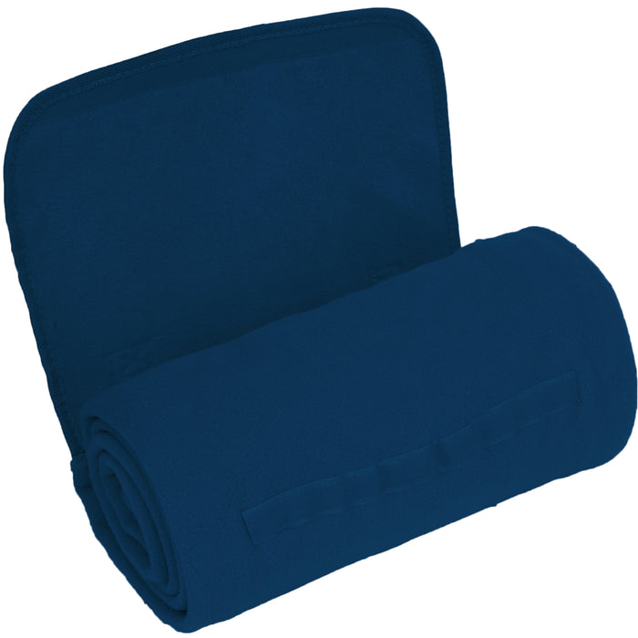 Pack of 3 Portable Travel Portable Blanket with Carrying Strap Sports Stadium - Royal Blue - Threadart.com