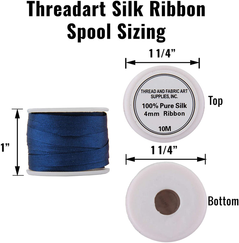 7mm Silk Ribbon Set - Blue Shades - Four Spool Collection - Threadart.com