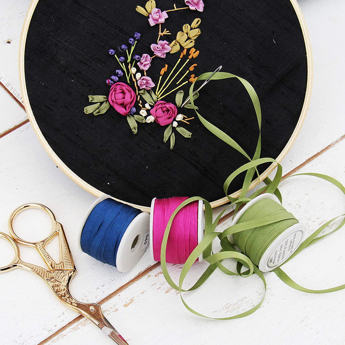 7mm Silk Ribbon Set - Nature Shades - Three Spool Collection - Threadart.com