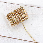Rhinestone Chain SS16 - 10 yd Roll - Crystal/Gold - Threadart.com
