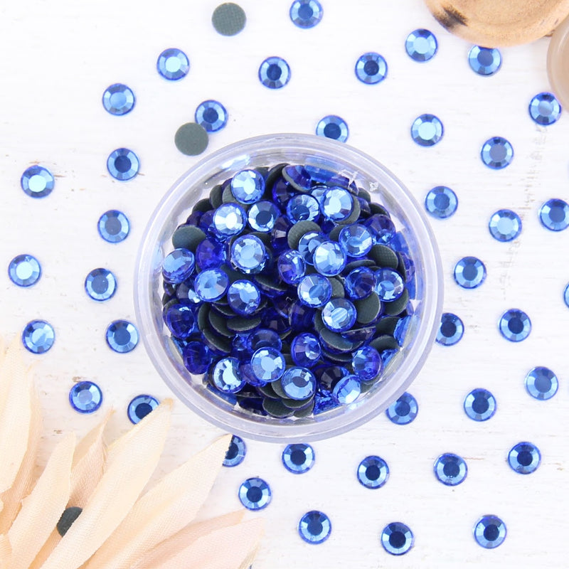 Hot Fix Rhinestones - SS30 - Sapphire - 144 stones - Threadart.com