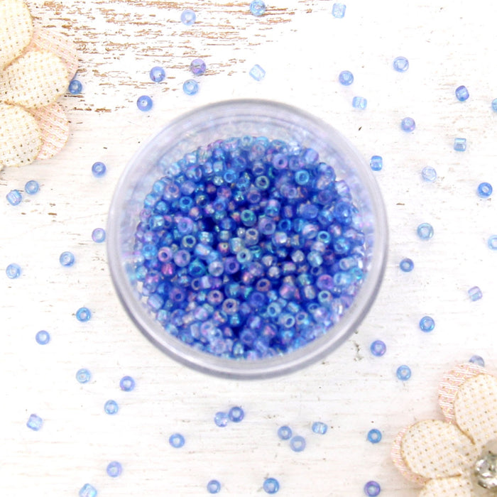 Blue Glass Seed Beads, Size 12, Round - Threadart.com