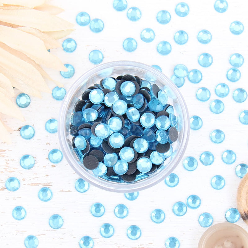 Hot Fix Rhinestones - SS30 - Sky Blue - 144 stones - Threadart.com