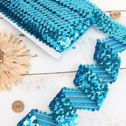 Stretch Sequin Roll - 1 1/2in - Aqua - 10 Meters (11 Yards) - Threadart.com
