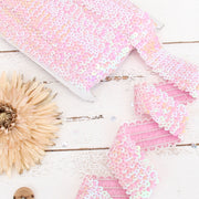 Stretch Sequin Roll - 1 1/2in - Light Pink - 10 meters (11 yards) - Threadart.com