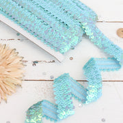 Stretch Sequin Roll - 1in - Light Blue - 10 meters (11 yards) - Threadart.com