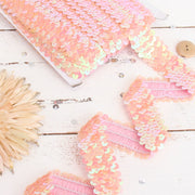 Stretch Sequin Roll - 1in - Light Pink - 10 meters (11 yards) - Threadart.com