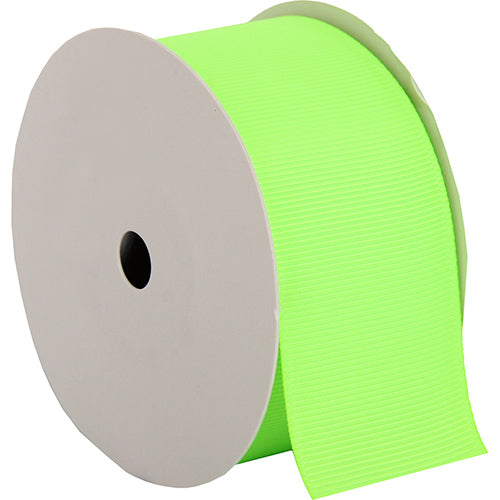 Grosgrain Ribbon 1 1/2" - 10 Yards - Neon Green - Threadart.com