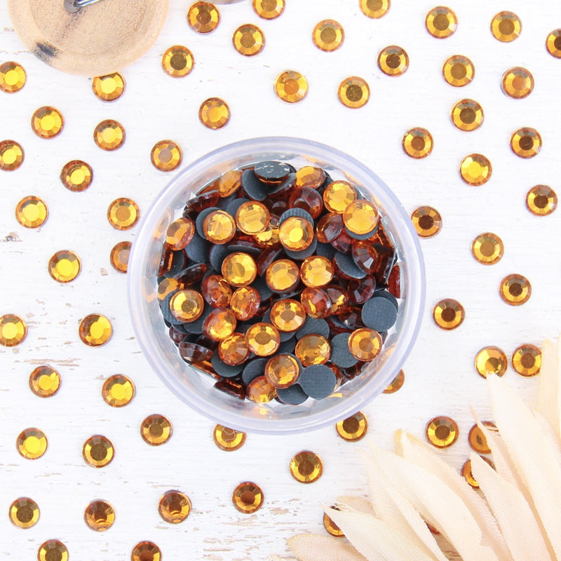 Hot Fix Rhinestones - SS30 - Topaz - 144 stones - Threadart.com