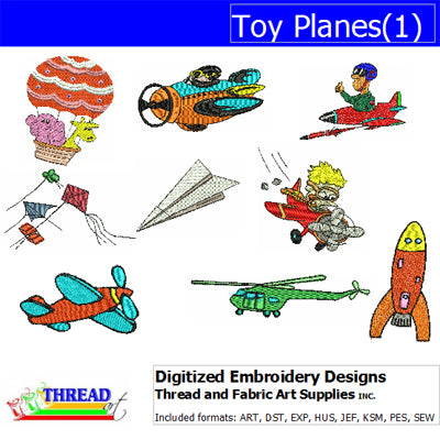 Machine Embroidery Designs - Toy Planes(1) - Threadart.com