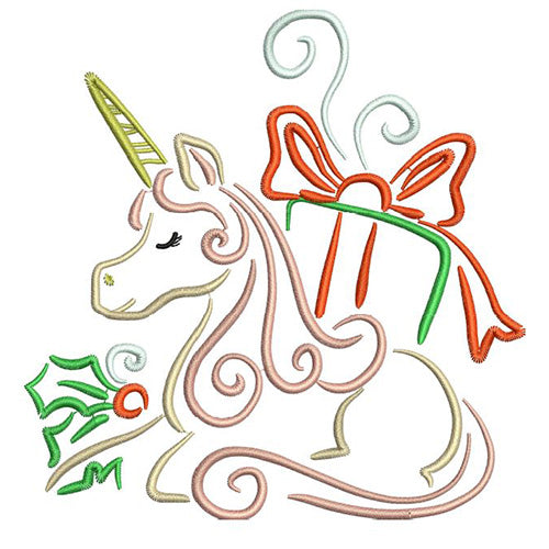 Machine Embroidery Designs - Unicorns at Christmas - Threadart.com
