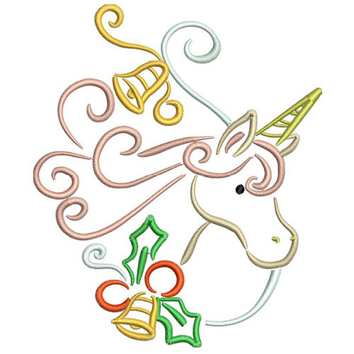 Machine Embroidery Designs - Unicorns at Christmas - Threadart.com