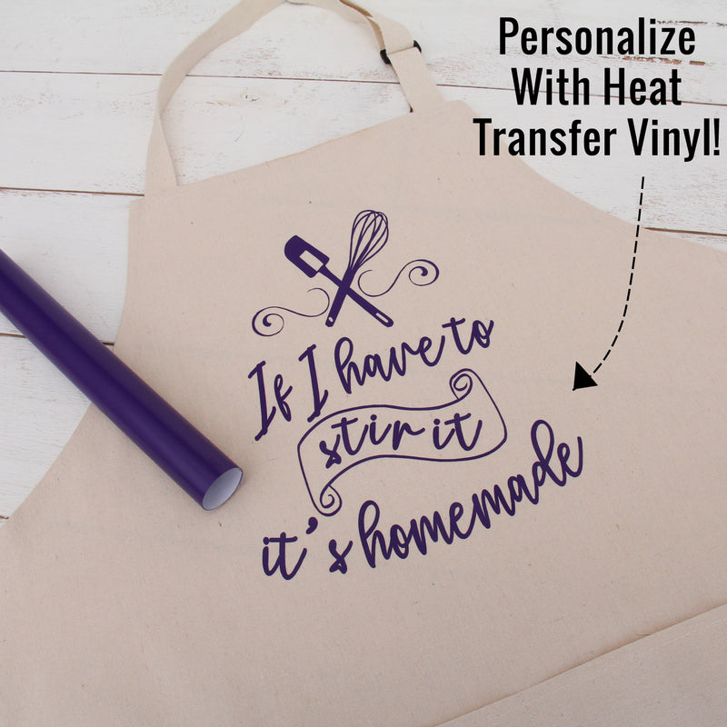 White Canvas 100% Cotton Adjustable Apron Bib with Twin Pockets - Threadart.com