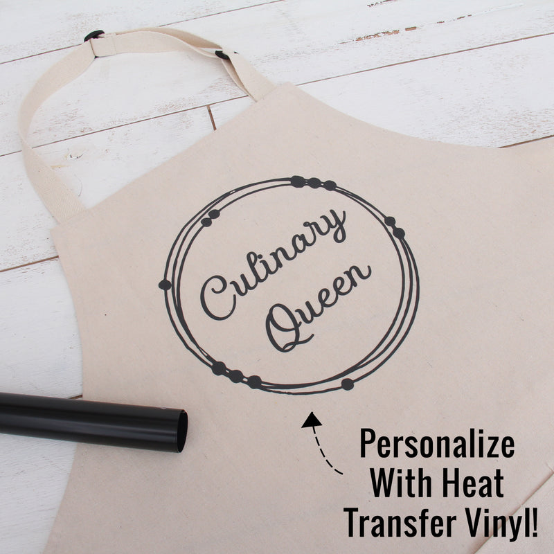 Royal Blue Canvas 100% Cotton Adjustable Apron Bib with Twin Pockets - Threadart.com