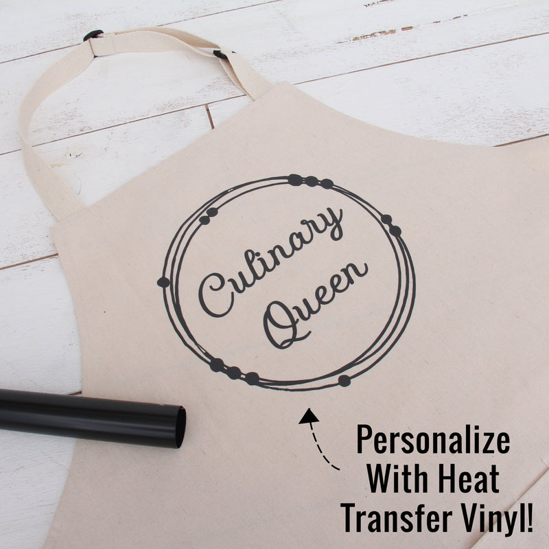 Ten Pack of White Canvas 100% Cotton Adjustable Apron Bib with Twin Pockets - Threadart.com