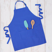 Royal Blue Canvas 100% Cotton Adjustable Apron Bib with Twin Pockets - Threadart.com
