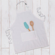 White Canvas 100% Cotton Adjustable Apron Bib with Twin Pockets - Threadart.com