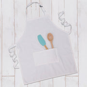 Ten Pack of White Canvas 100% Cotton Adjustable Apron Bib with Twin Pockets - Threadart.com