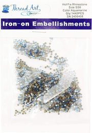 Hot Fix Rhinestones - SS6 - Aquamarine - 1440 stones - Threadart.com
