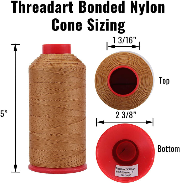 Serger Thread Cones - 1500M All Purpose for Quilting and Sewing (Khaki)