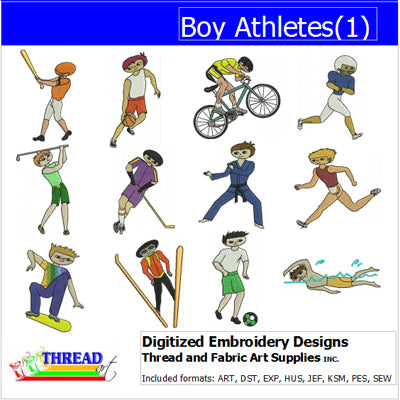 Machine Embroidery Designs - Boy Athletes(1) - Threadart.com