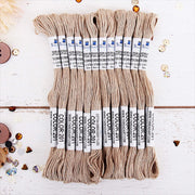 Beige Premium Cotton Embroidery Floss - Box of 12 - Six Strand Thread - No. 201 - Threadart.com