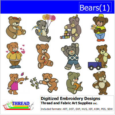 Machine Embroidery Designs - Bears(1) - Threadart.com