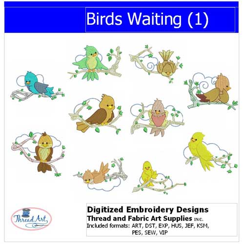 Machine Embroidery Designs - Birds Waiting(1) - Threadart.com