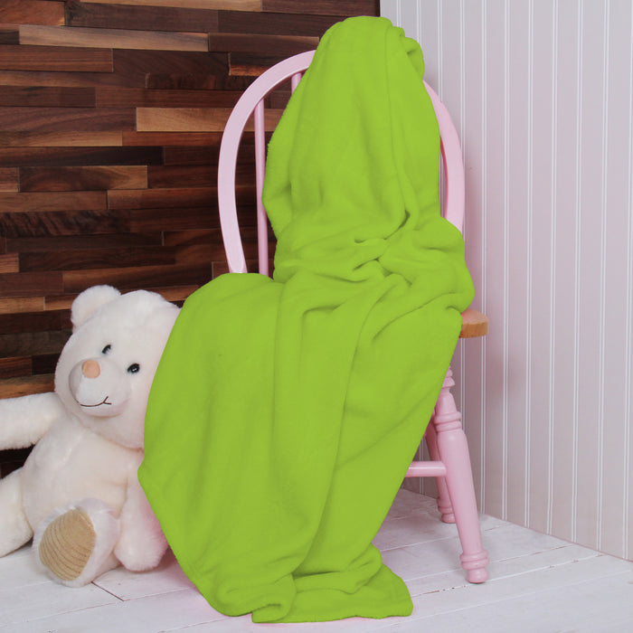Pack of 3 Plush Fleece Blanket - Lime Green - Threadart.com
