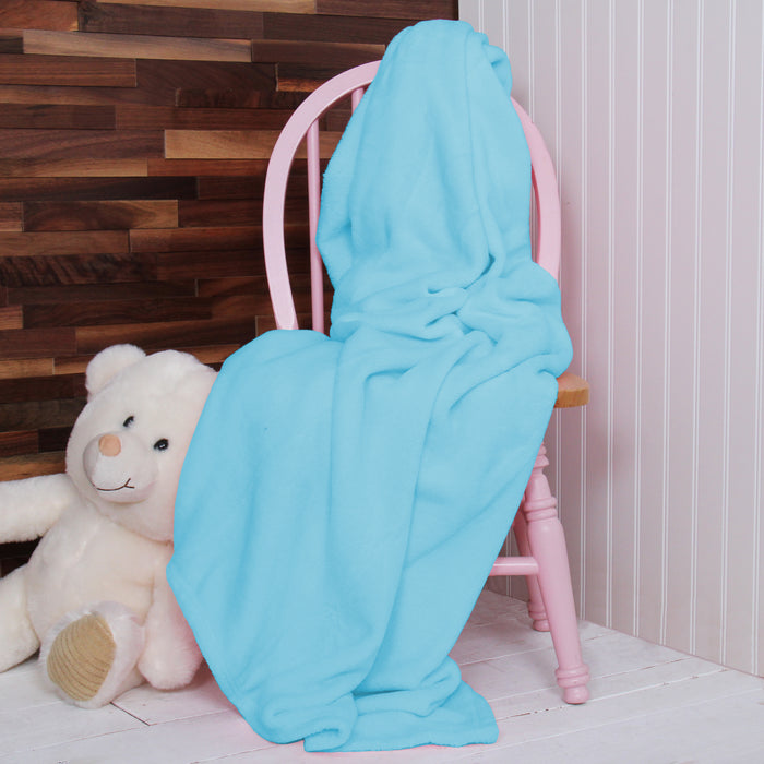 Pack of 3 Plush Fleece Blanket - Turquoise - Threadart.com