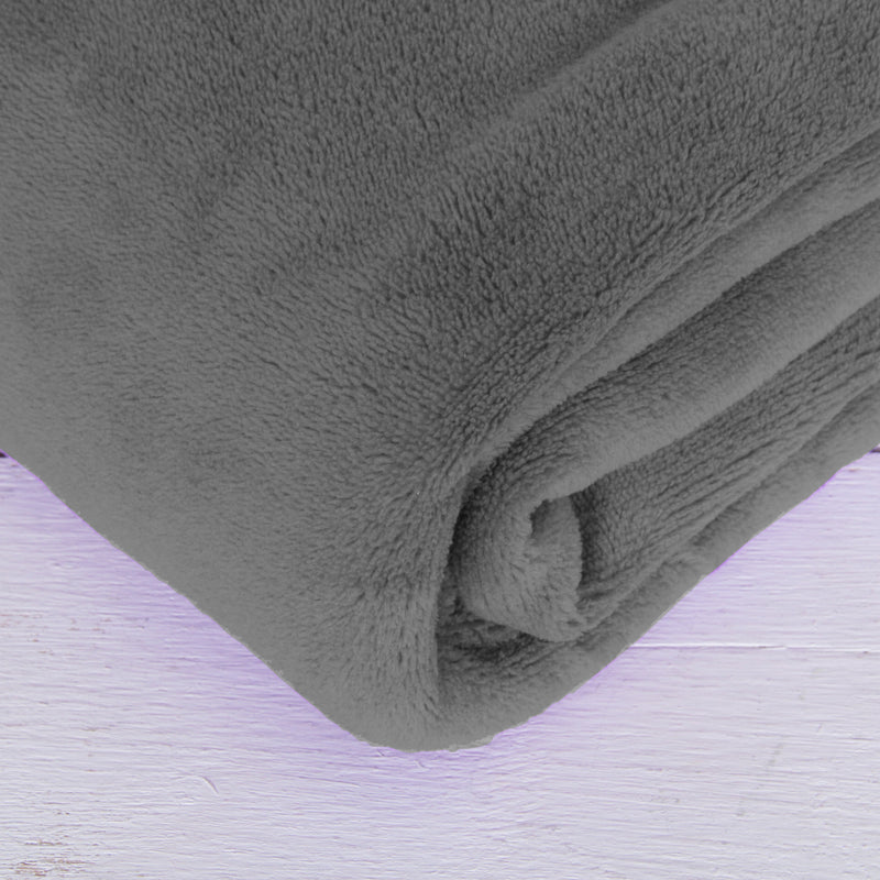 Plush Fleece Blanket - Grey - Threadart.com
