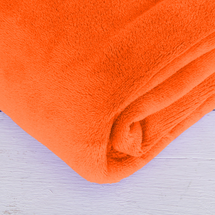 Pack of 3 Plush Fleece Blanket - Orange - Threadart.com
