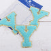 Blue Iron On Varsity Letter Patches - Set of 3 Letters - Large 8 cm Chenille with Gold Glitter - Threadart.com