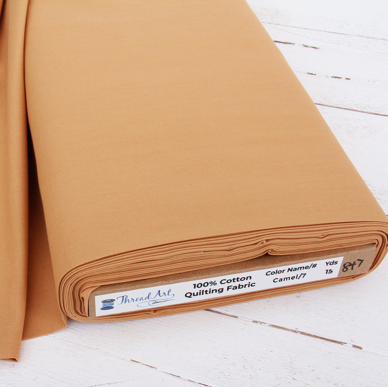 Premium Cotton Quilting Fabric Sold By The Yard - Solid Camel - Threadart.com