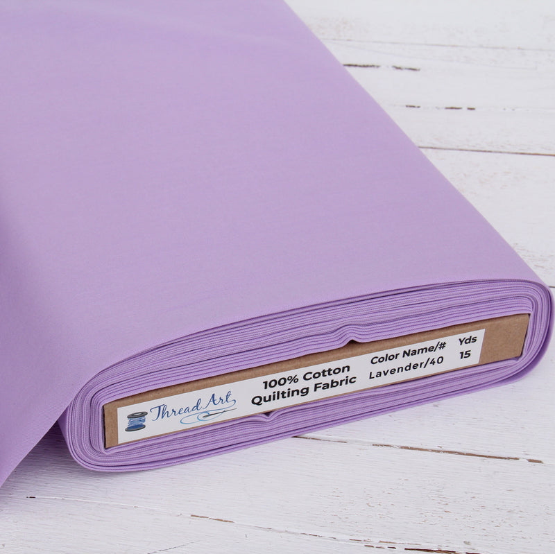 Premium Cotton Quilting Fabric Sold By The Yard - Solid Lavender - Threadart.com