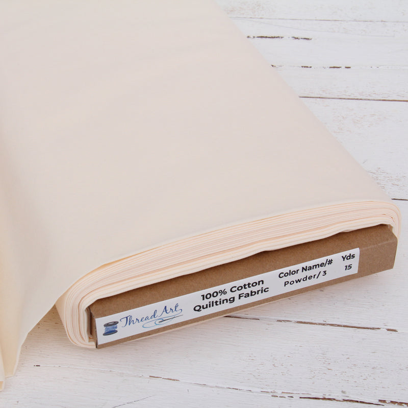 Premium Cotton Quilting Fabric Sold By The Yard - Solid Powder White - Threadart.com