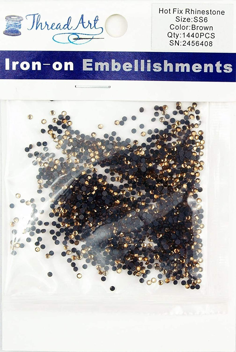 Hot Fix Rhinestones - SS6 - Brown - 1440 stones - Threadart.com