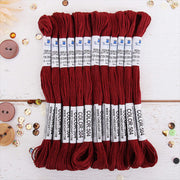 Burgundy Premium Cotton Embroidery Floss - Box of 12 - Six Strand Thread - No. 504 - Threadart.com
