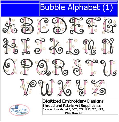 Machine Embroidery Designs - Bubble Alphabet(1) - Threadart.com