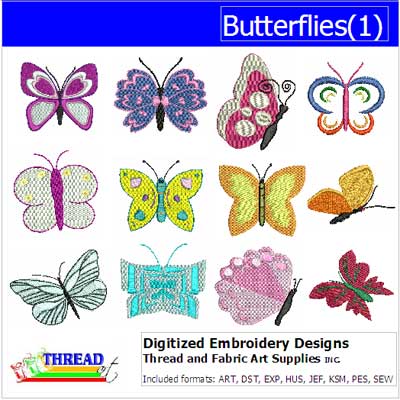 Machine Embroidery Designs - Butterflies(1) - Threadart.com
