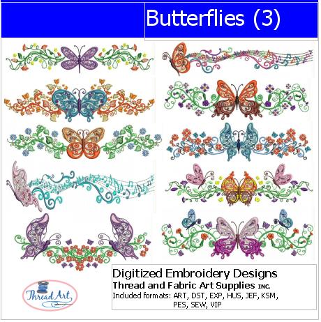 Machine Embroidery Designs - Butterflies(3) - Threadart.com
