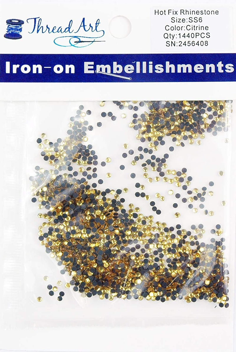 Hot Fix Rhinestones - SS6 - Citrine - 1440 stones - Threadart.com